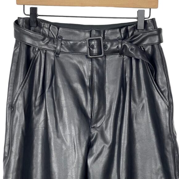 Abercrombie & Fitch Faux Vegan Leather Pants Black Size Medium NEW - Picture 4 of 11